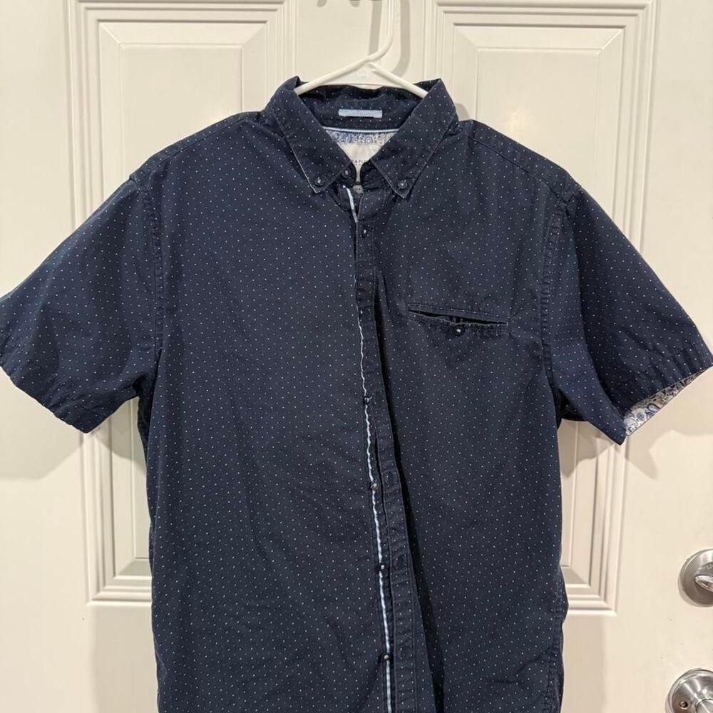 Denim-and-Flower Men's Navy and Blue Shirt